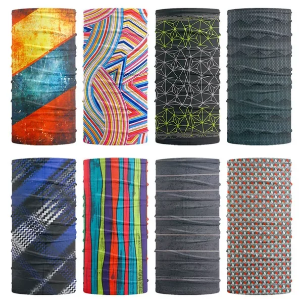 Multifunctional Seamless Magic Headscarf Striped Plaid Neck Gaiter Outdoor Cycling Fishing Sun Protection Windproof Mask