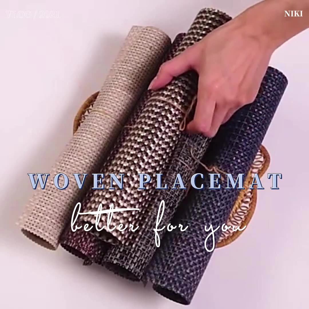 Classic Pvc Woven Placemats Waterproof Materials Fabric Table Placemats