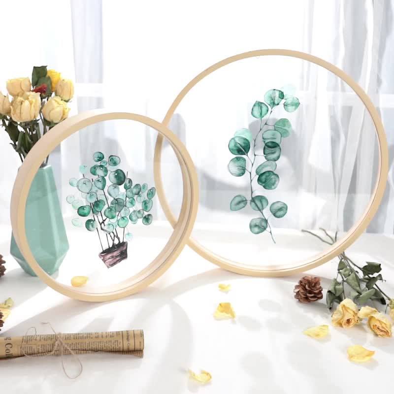 Modern Acrylic Wall Art Nordic Green Glass Print Plant And Designs Of