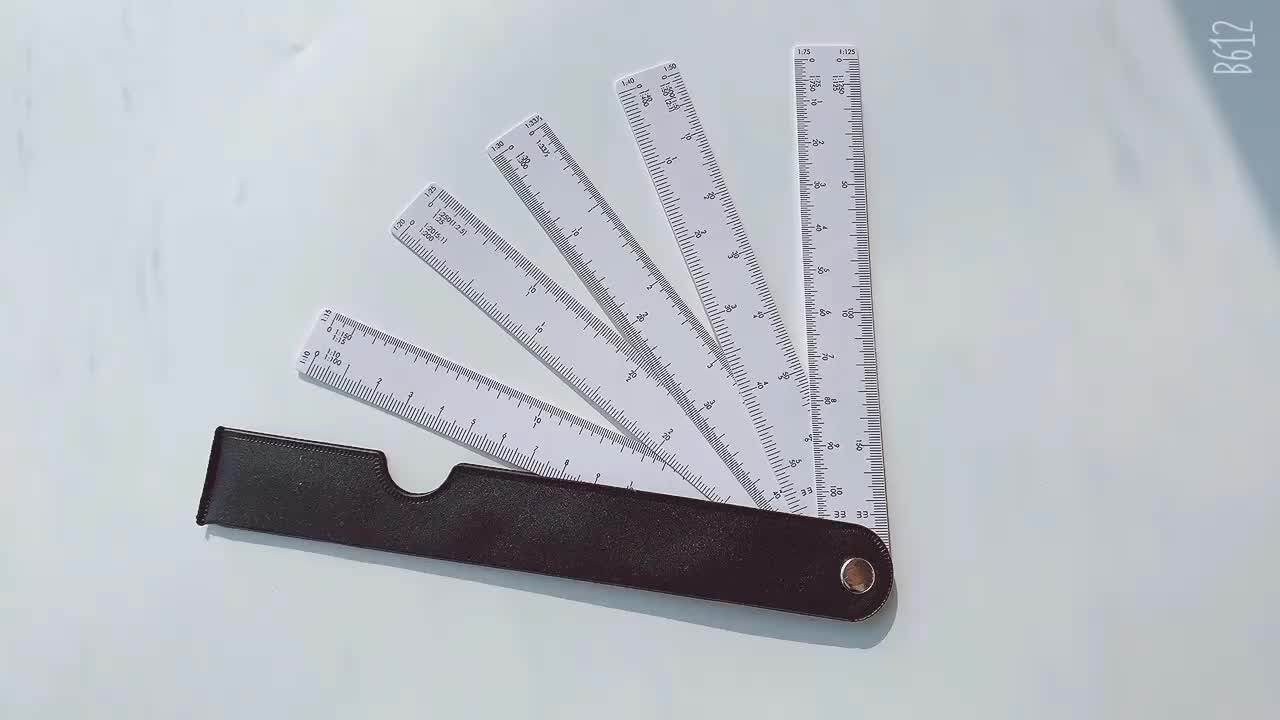 Plastic Scale Flexible Engineer Fan Architectural Custom Folding Ruler