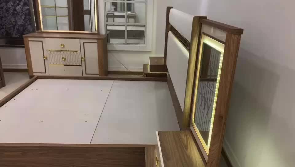 Customized High Gloss Melamine Mdf Wood White Painted Bedroom Sets