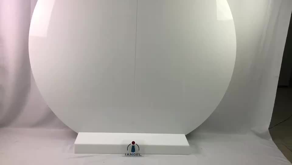 Iangel Clear Custom White Acrylic Backdrop Wedding Round Stage