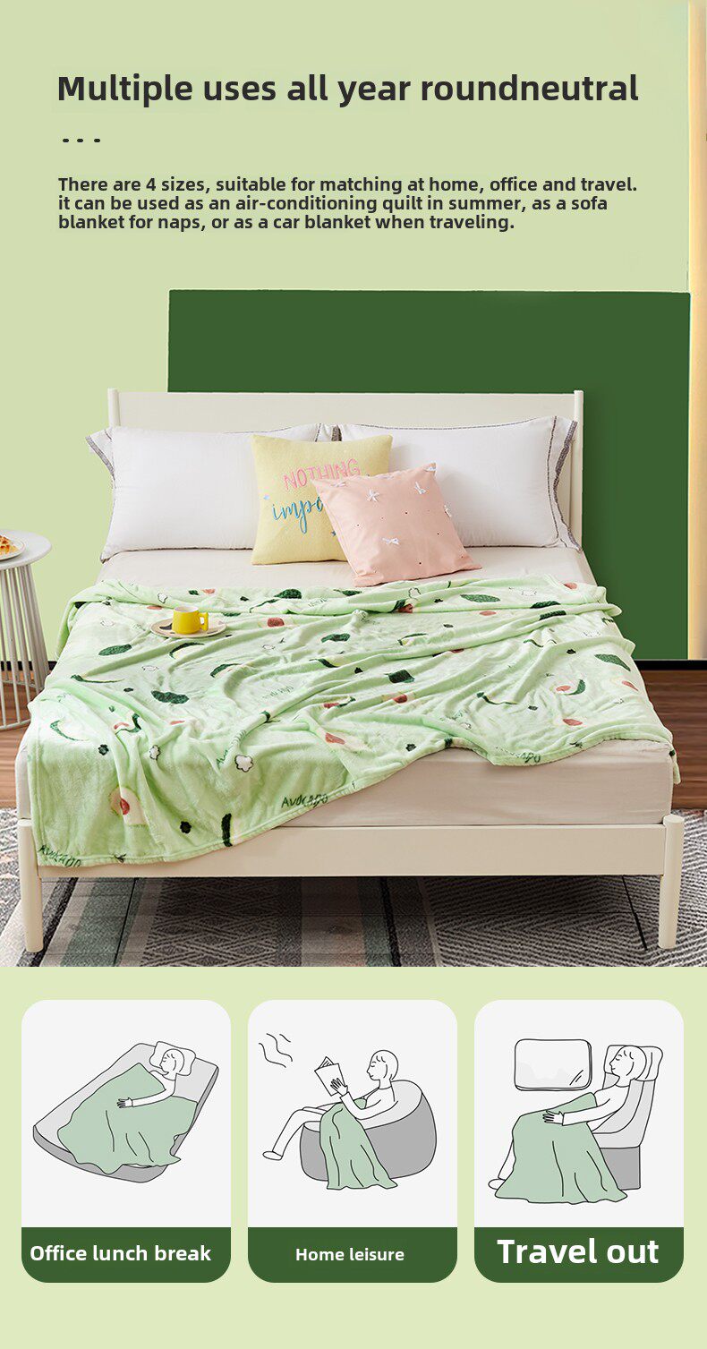 Плед 梦洁法兰绒毛毯空调毯家用珊瑚绒毯子床单夏天午睡毯宿舍冬季盖毯