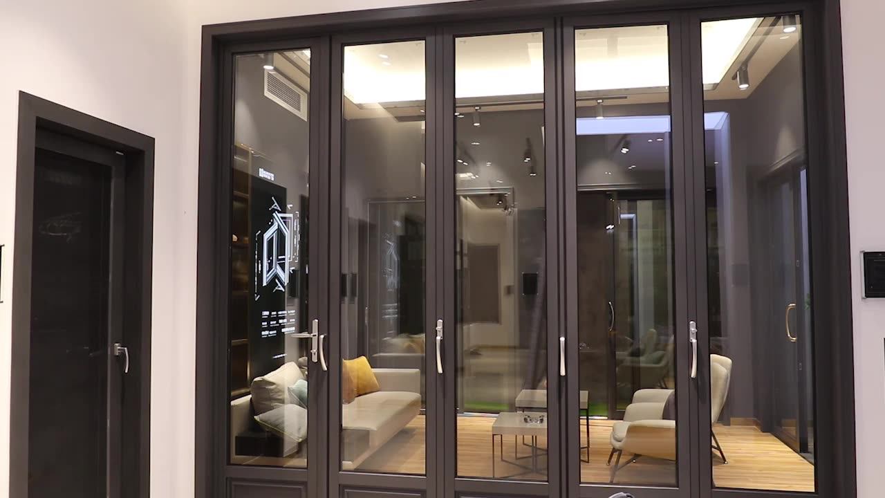 Luxury Exterior Aluminium Bifold Doors Double Glass Burglar Proof Entrance Folding Door Buy
