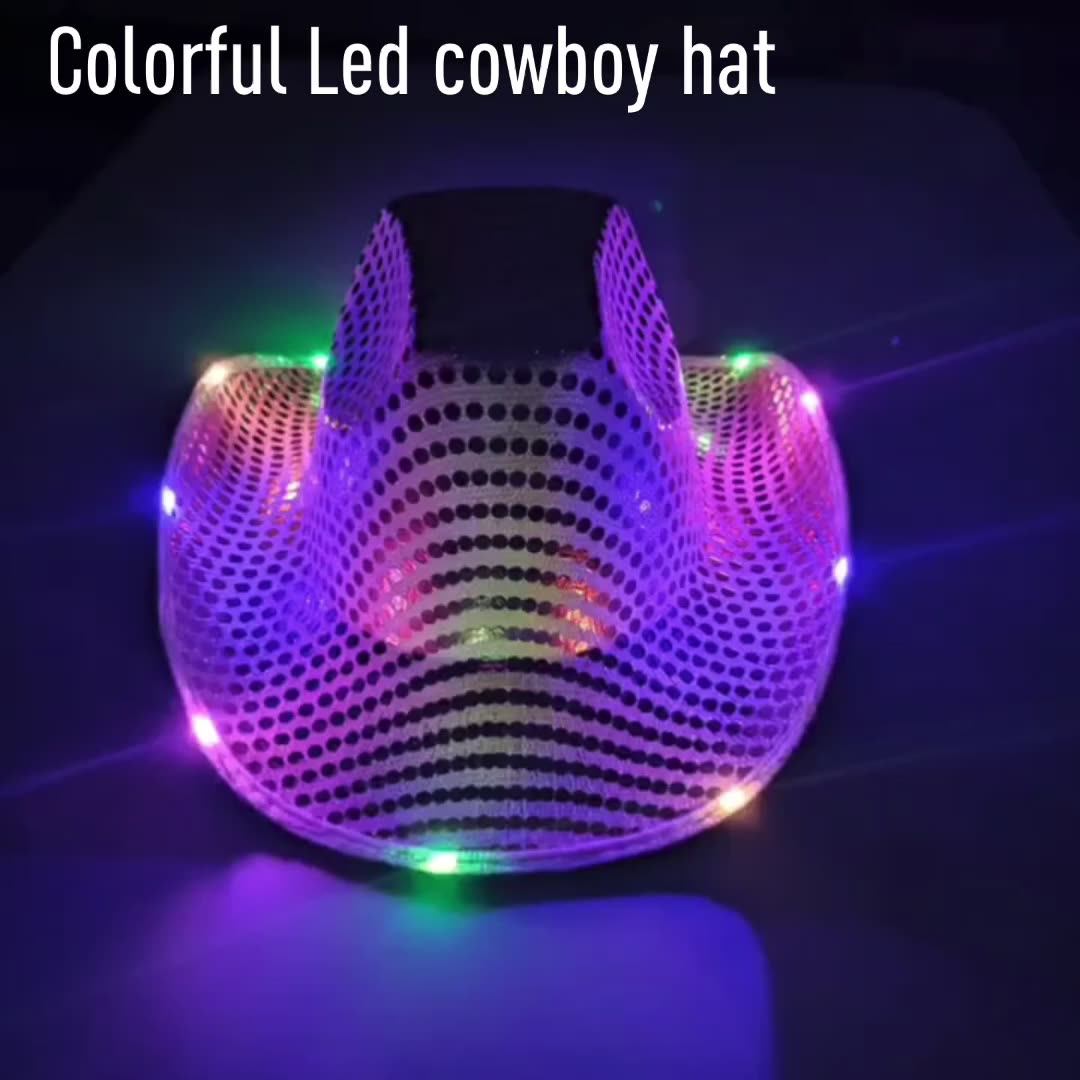 Sequin Light Up Led Cowboy Hat Light Up Cowboy Hat Glow Club Party