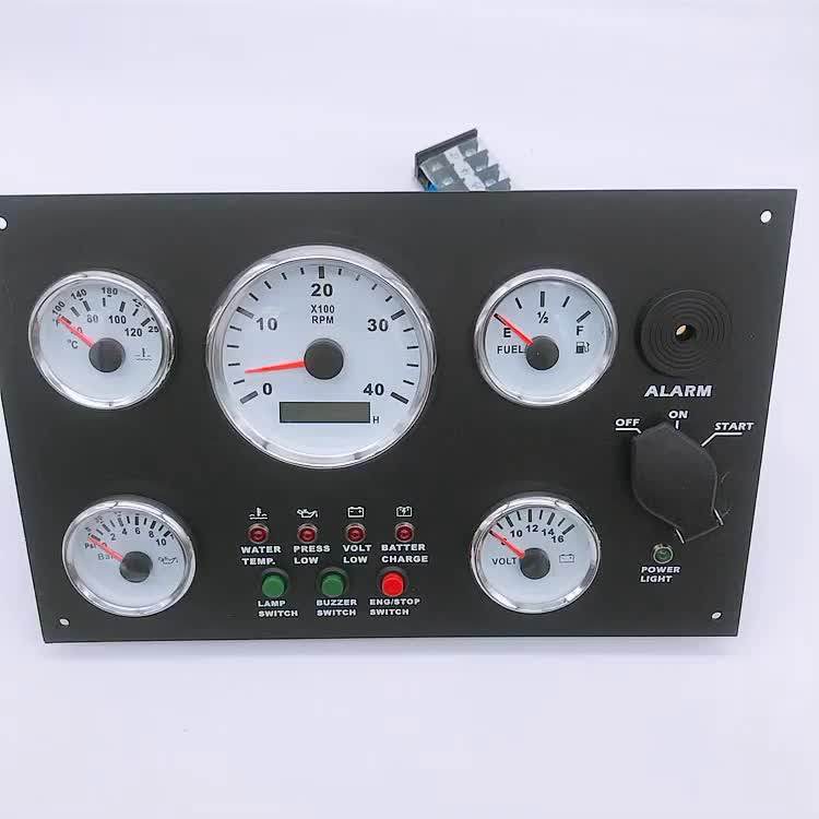 Marine Engine Instrument Gauge Panel Truck 5 Gauge Dash Cluster Panel