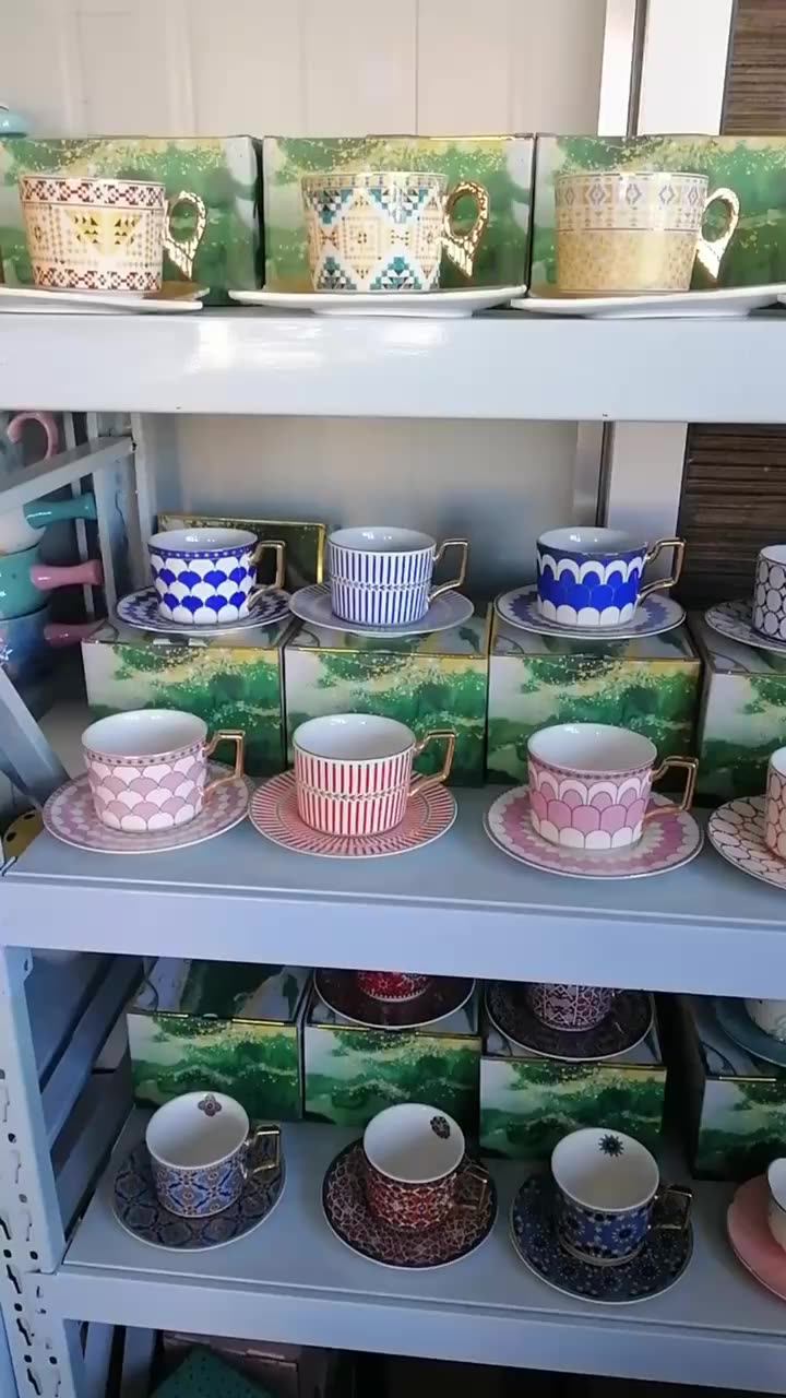 Korean Office Coffee Cup And Saucer Set Porcelain Nordic Simple Afternoon Tea Ceramic Cup Buy