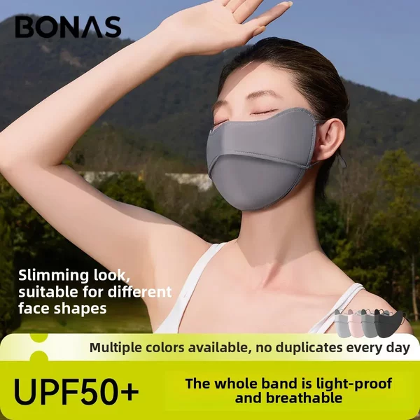 Aurufeng Sun Protection Mask for Women with Good Looks, Ice Silk Eye Protection, Breathable Anti-Uv Summer Sunshade Mask for Men