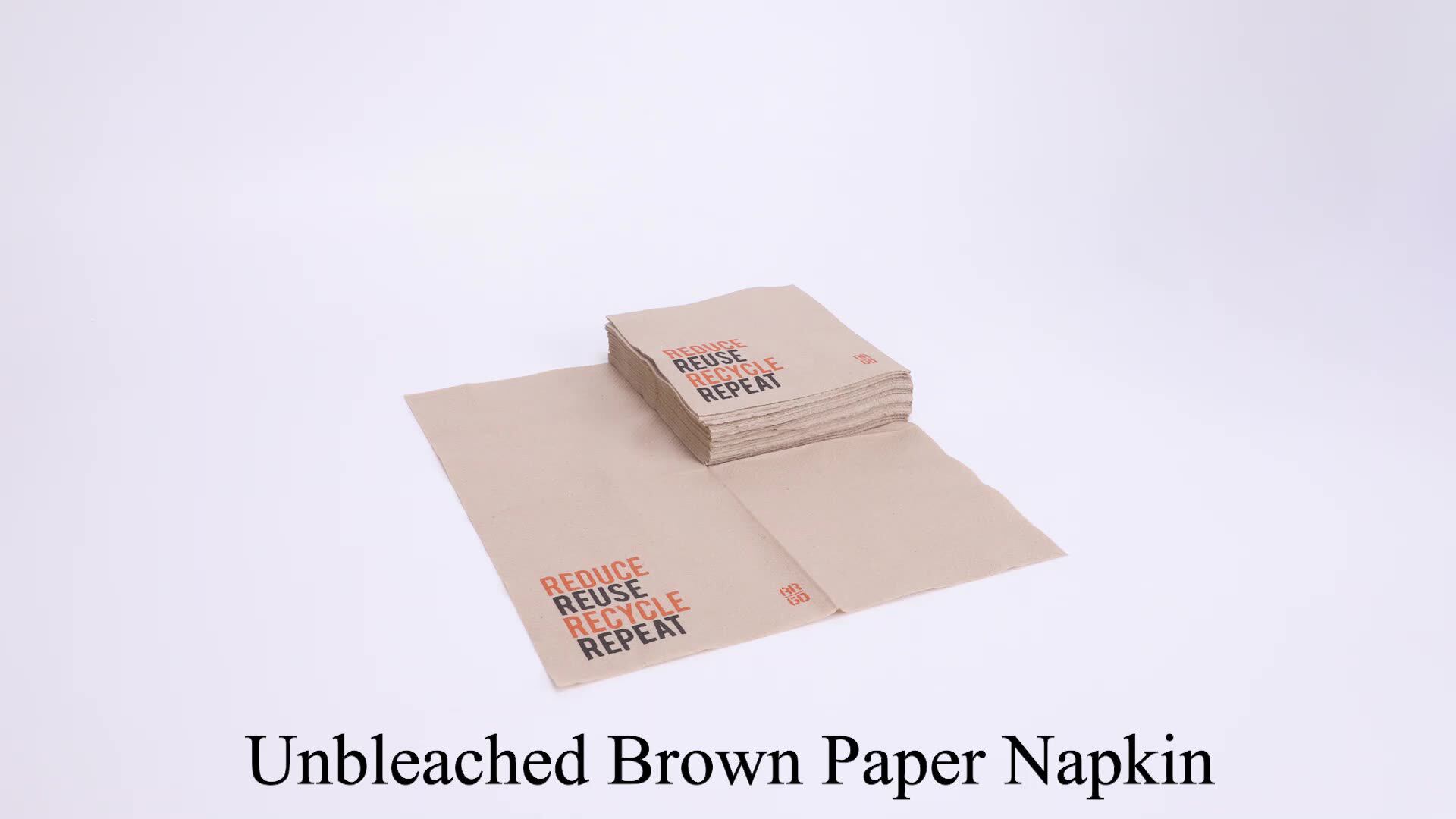 Biodegradable Kraft Napkin Unbleached Paper Napkins Brown Recycled