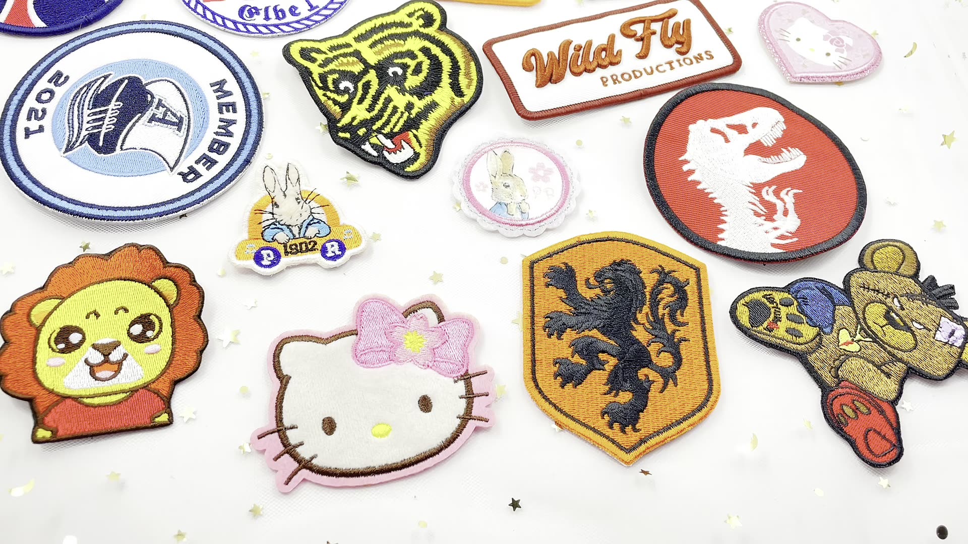 3d Designer Heat Transfer Chenille Embroidery Patch Woven Embroidered