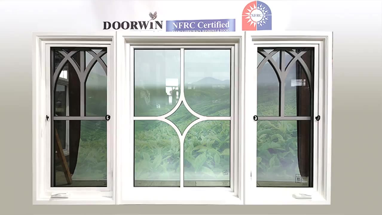 America Style Casement Window With Grills Removable Screen Crank Out