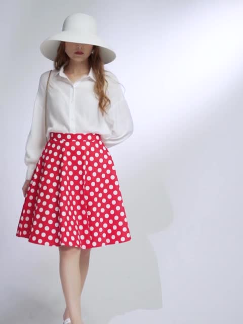 Юбка APRIL MODA красная хлопковая миди