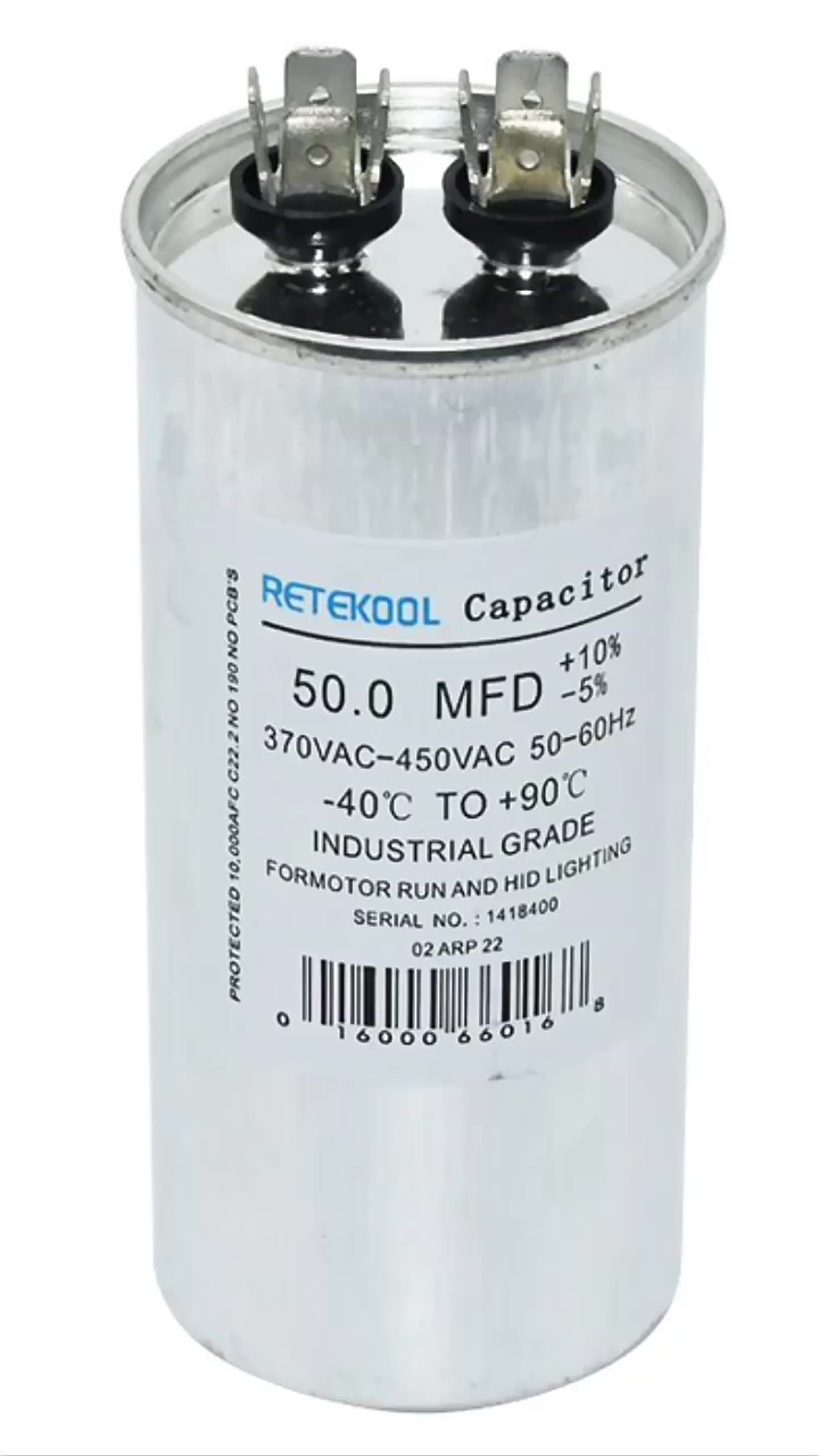 New Retekool Retek Industries Cbb65 5uf60uf 450v 480v Capacitors For Air Conditioning Fan Motor