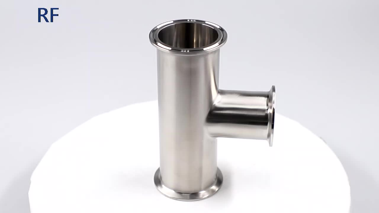 Rf Sanitary Pipe Fitting Stainless Steel 304 316l Tri Clamp Equal Tee