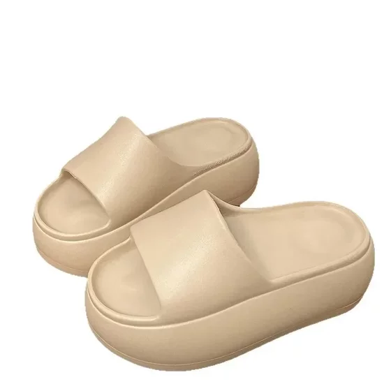 Thick bottom slippers 2025 new outdoor leisure height-increasing soft bottom EVA slippers women's summer beach shopping