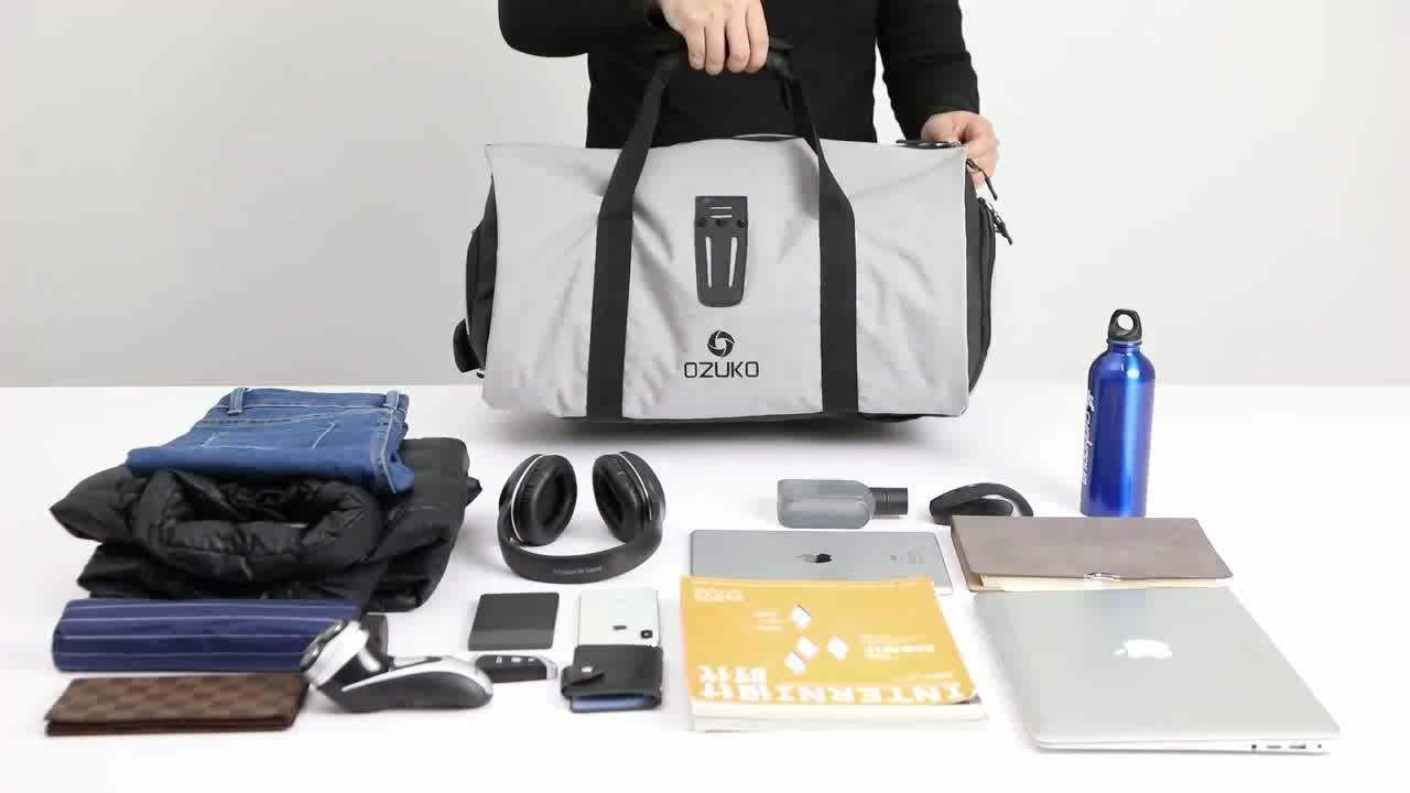 Ozuko 2023 New Tote Suit Custom Luggage Bags Men Waterproof Backpack