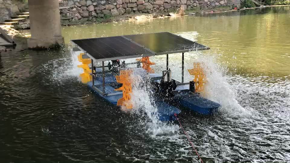 Solar Panel Fish Pond Aquaculture Equipment Solar Powered Paddle Wheel