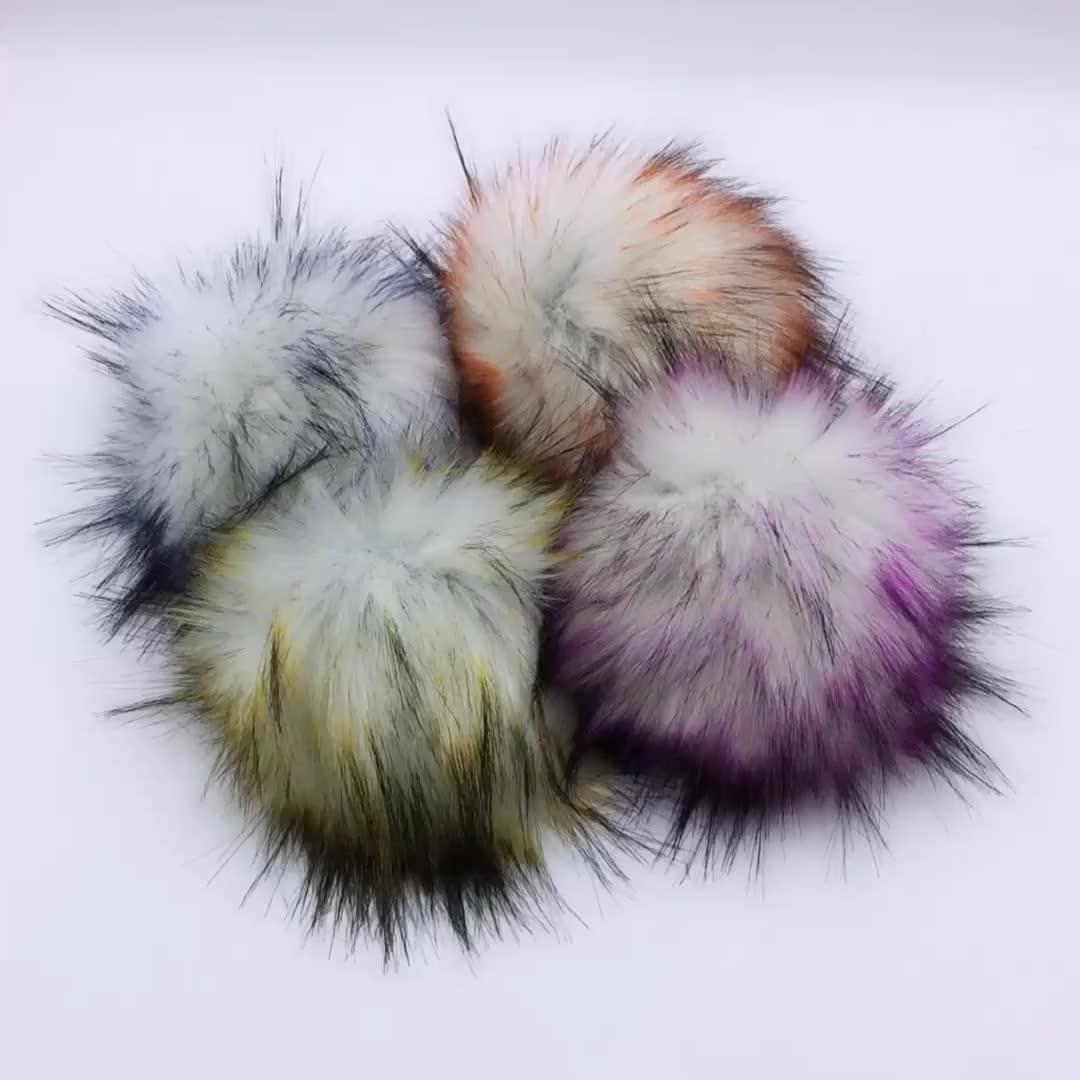 Faux Fur Balls Removable Pompoms With Snaps For Knitting Diy Hats