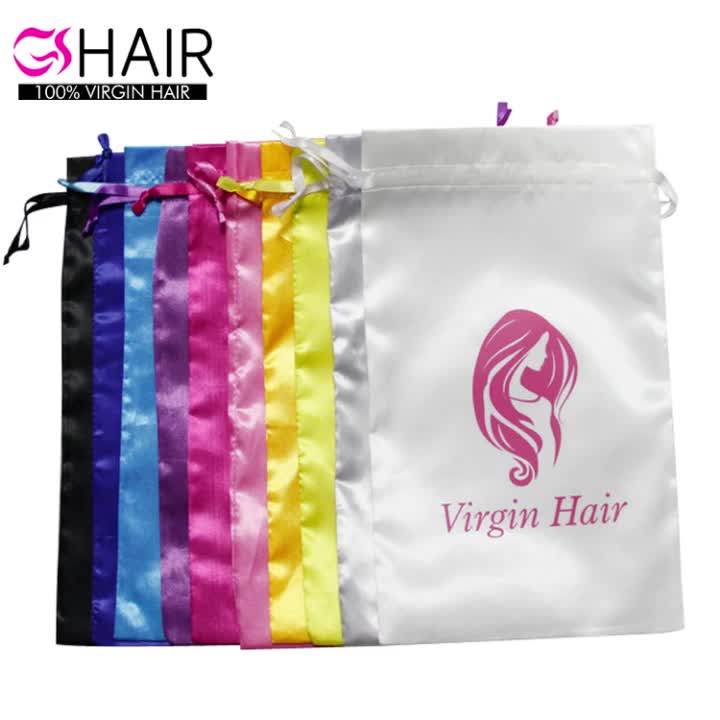 Gs Drawstring Gift Bag Wholesale Custom Printed Tassel Silk Satin Bag