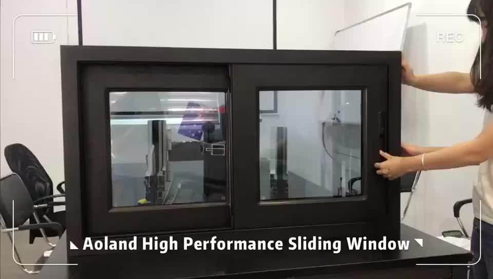 Aluminium Commercial Grade Sliding Window Factory Antitheft Bar Design