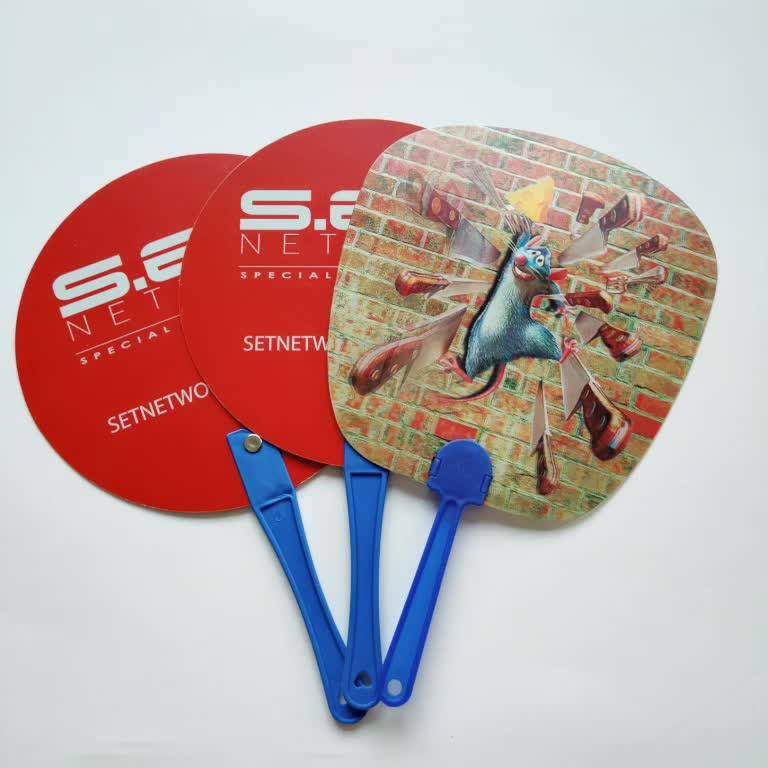 Zebulun Promotional Customized Shaped Advertising Plastic Pp Hand Fan