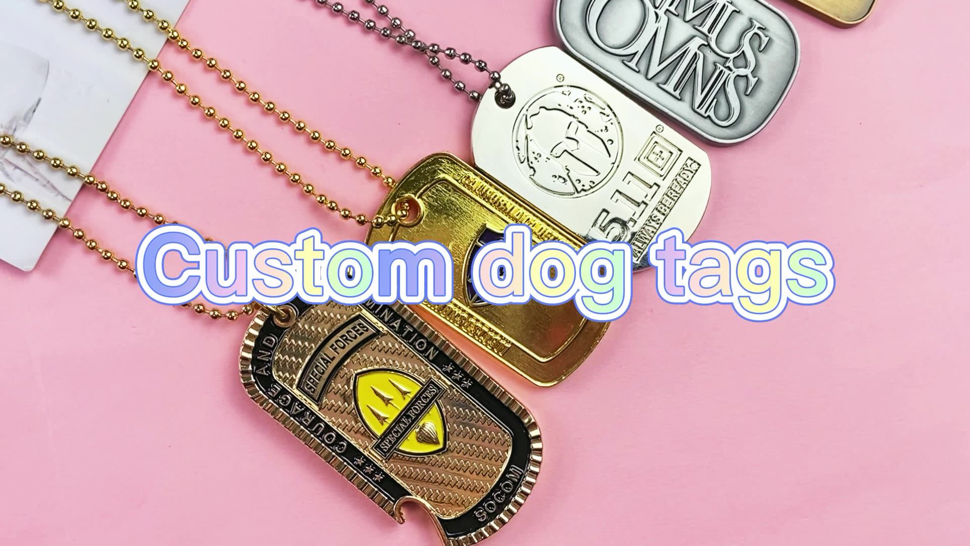 Street Cool Mens Dog Tag Necklace Engraved Metal Dog Tags Pendant
