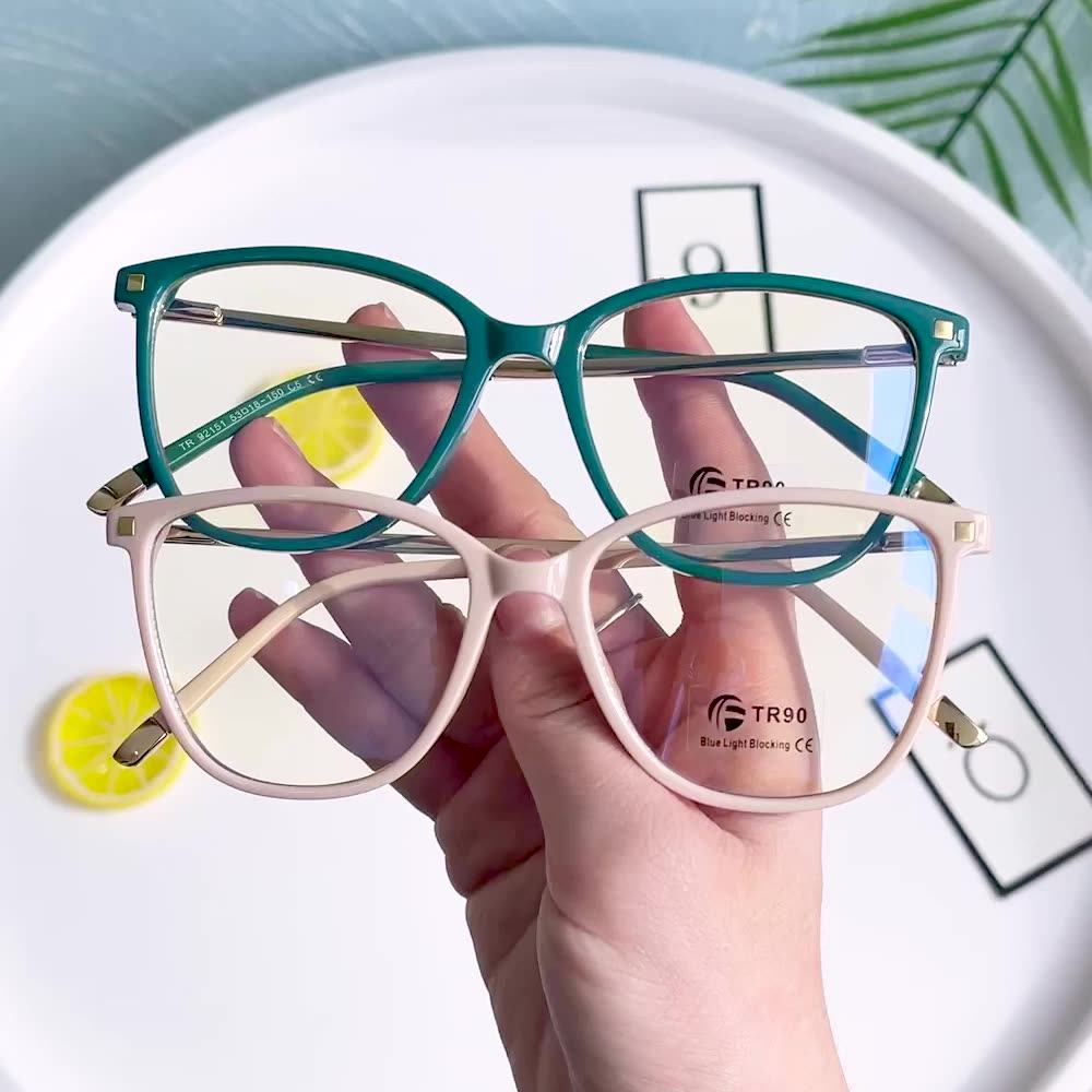 MS 92151 Women's Metal TR Eyeglasses Round Frame AntiBlue Light