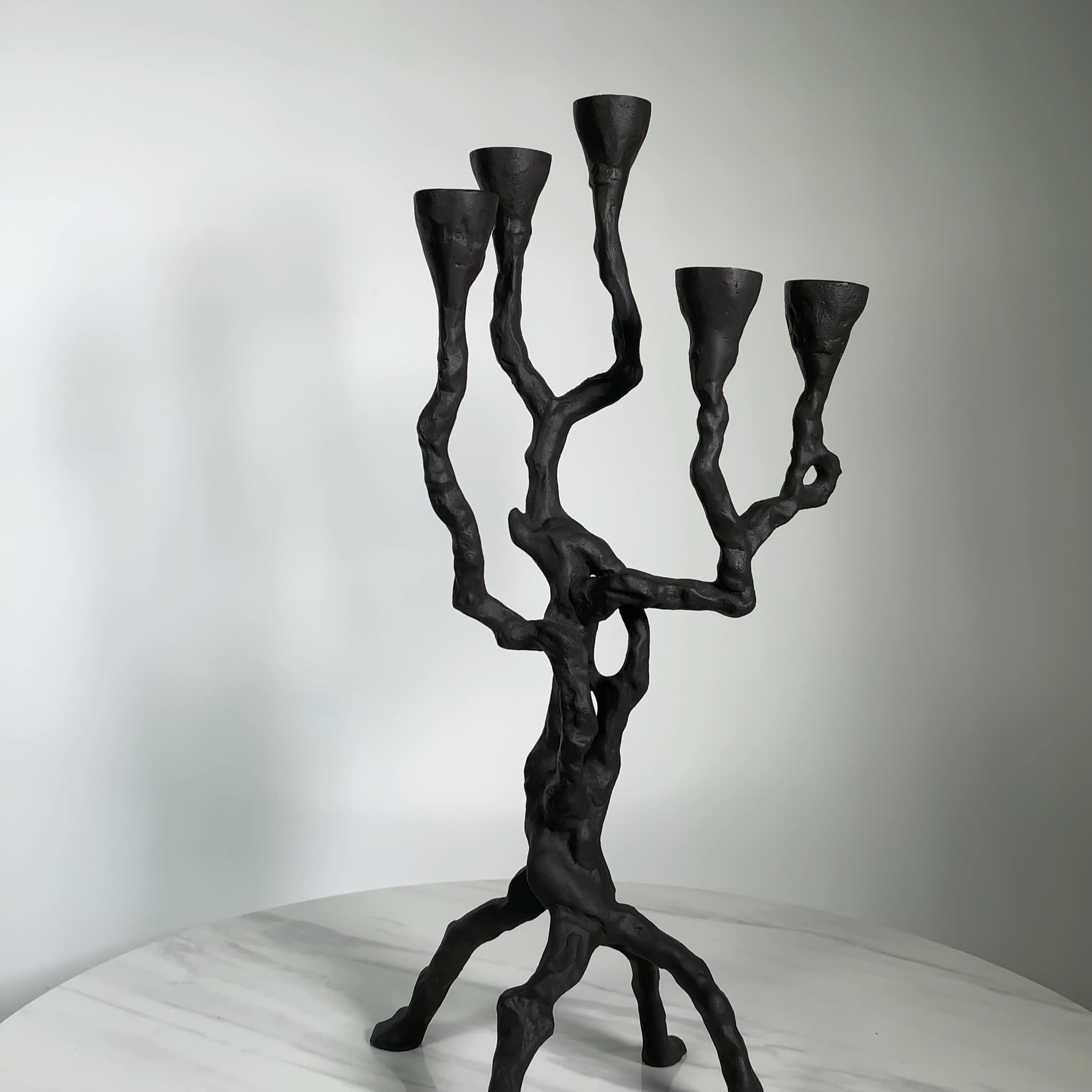 Wholesale Home Soft Decorations 5 Arm Metal Iron Tree Branch Candle