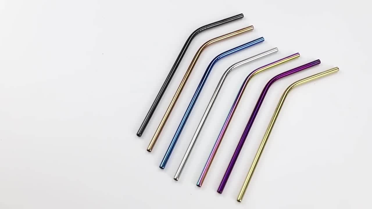 Reusable Metal Straw Set,Wholesale Stainless Steel Straws,Includes 4