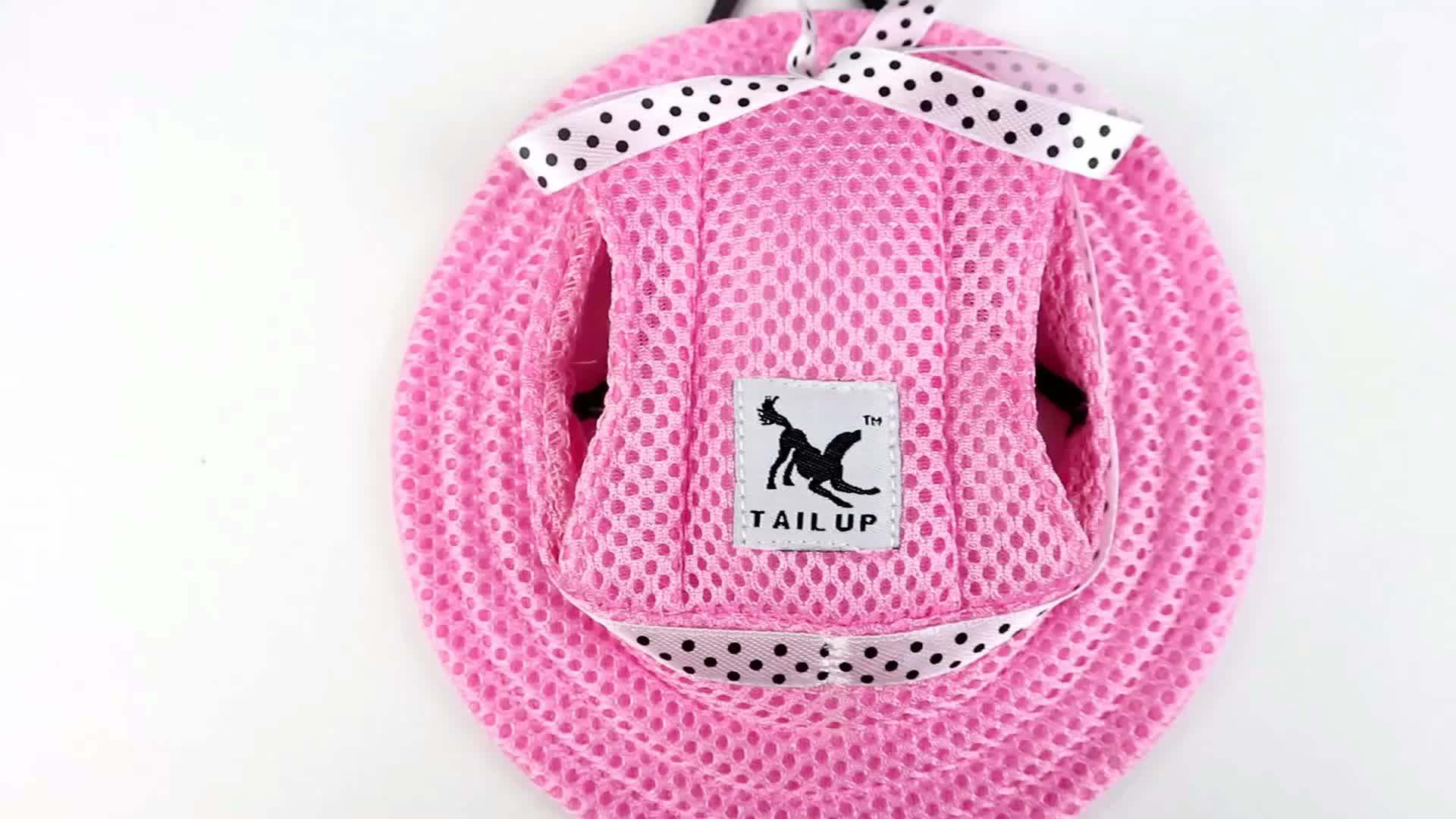 Spring And Summer Style Dog Ear Hats Adjustable Dog Sun Hat For Pet And