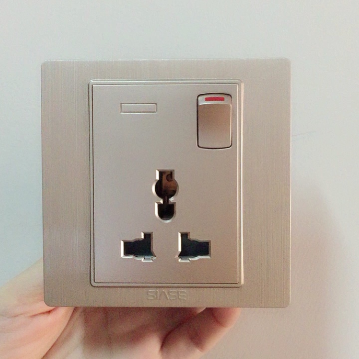 Siase Gold Color Universal Switched Socket 13a 250v Electrical Socket