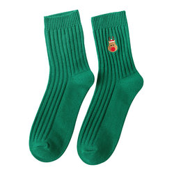 ຖົງຕີນວັນຄຣິດສະມາດສໍາລັບຜູ້ຊາຍແລະແມ່ຍິງ, ຖົງຕີນເສັ້ນຫນາຝ້າຍບໍລິສຸດ, ດູໃບໄມ້ລົ່ນແລະລະດູຫນາວພາສາເກົາຫຼີງາມກາຕູນຂອງຂວັນວັນຄຣິດສະມາດ socks