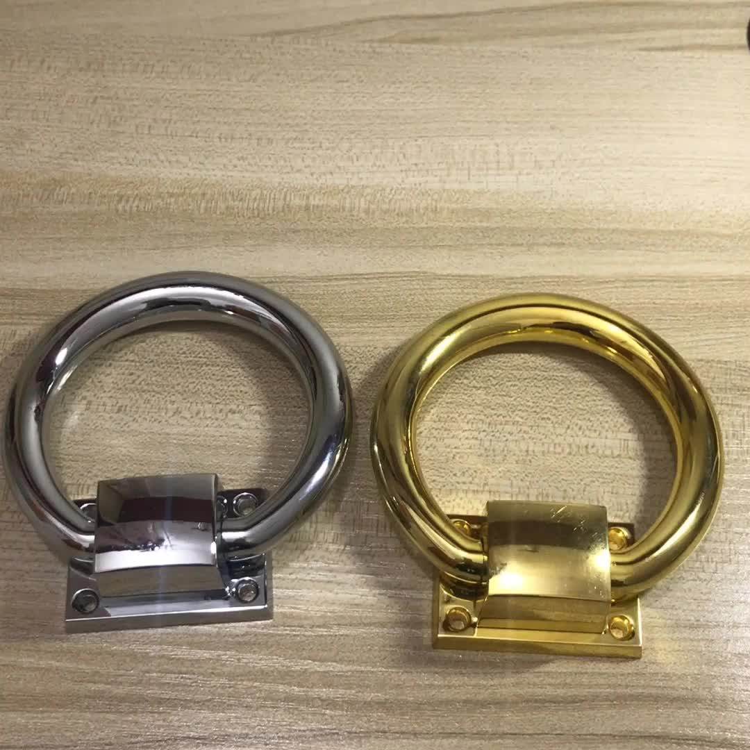 Furniture Hardware Circular Ring Pull Gold Plated Door Knocker