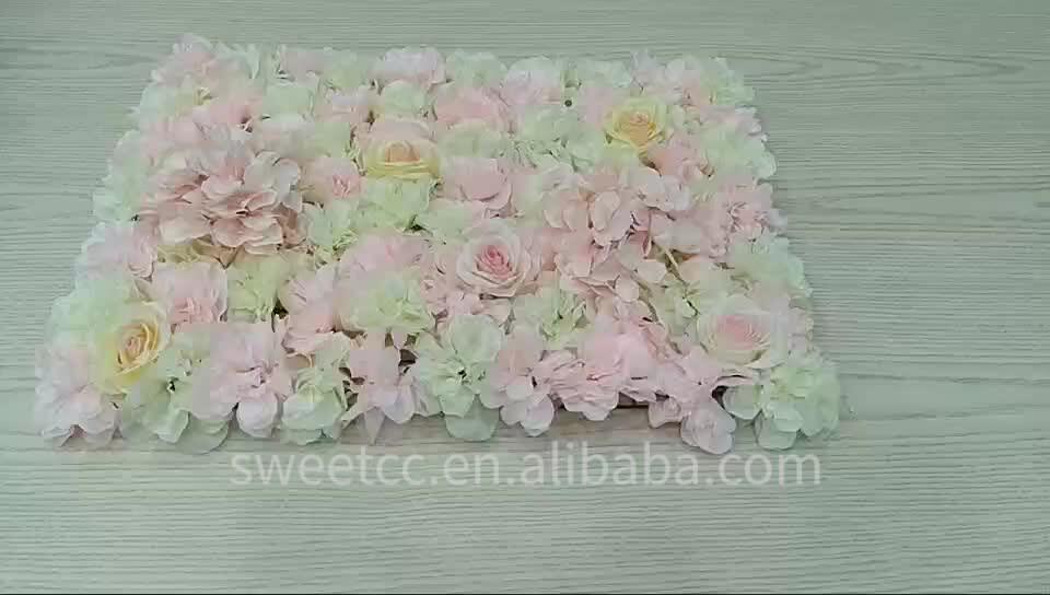 Wholesale Wedding Flower Wall Backdrop Artificial Flower Wall Panel Pink Rose Roll Up Flower