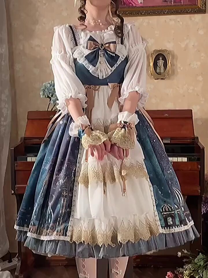 神灯之夜 lolita正版裙jsk原创宫廷风复古优雅长裙洛丽塔连衣裙_lolita洛丽塔_淘宝游戏网