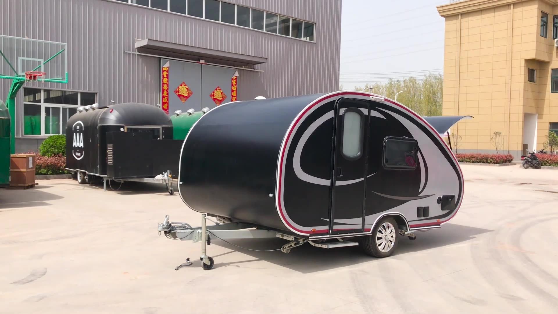 Onlywe Small Aluminum Frame Lightweight Teardrop Trailer Camper