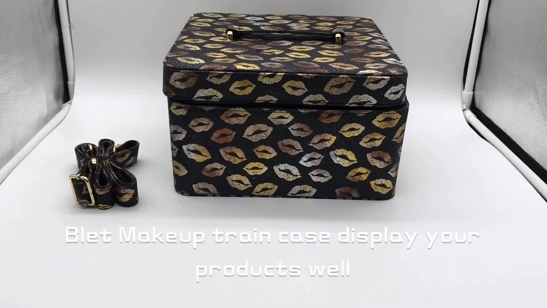 Wholesale Custom Usa Popular Portable Pink/black/gold/leopard Pu Leather Makeup Bag,Cosmetic ...