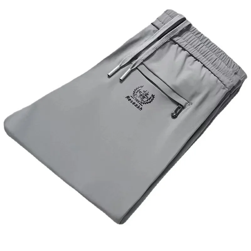Men's Summer Thin Breathable Loose Straight Leg Air Conditioning Sports Pants for Middle-aged and Youth in Large Sizes