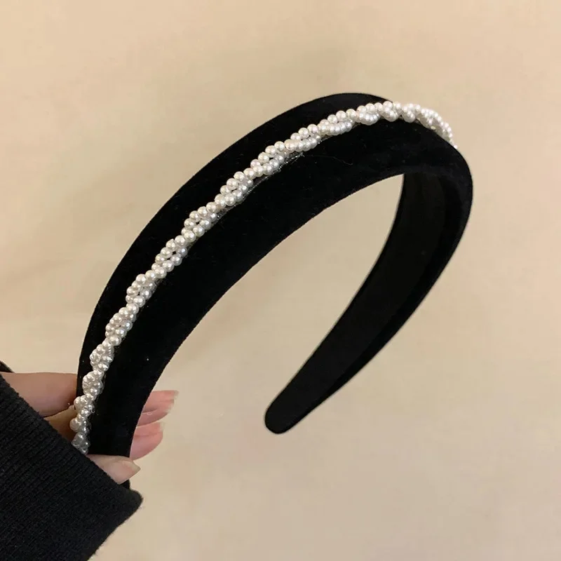 Горничная чайная demi-season ободок из жемчига, модный универсальный аксессуар для волос, стиль Chanel, стиль легкой роскоши, высококачественный стиль, западный стиль