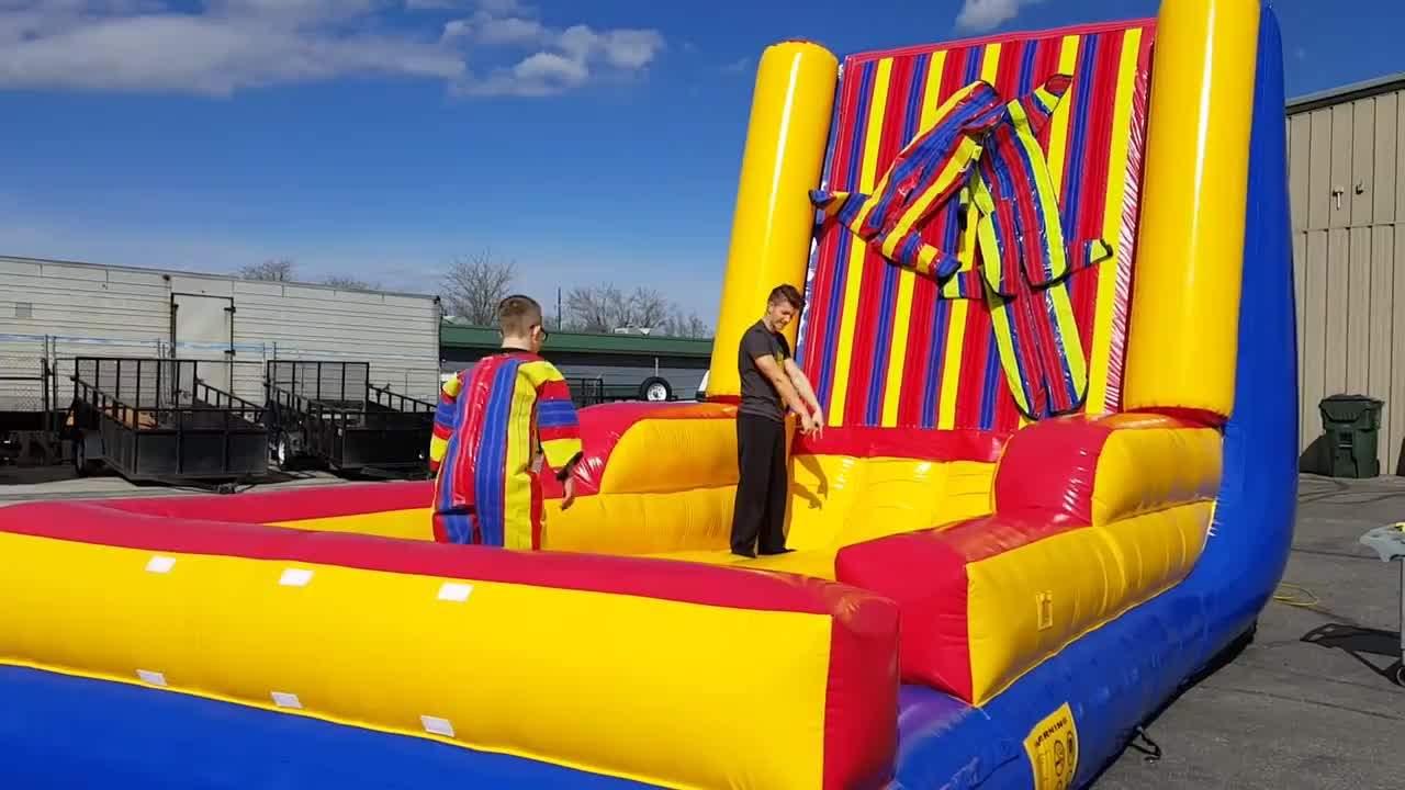 Kid And Adult Interactive Inflatable Sport Game Inflatable Sticky Wall