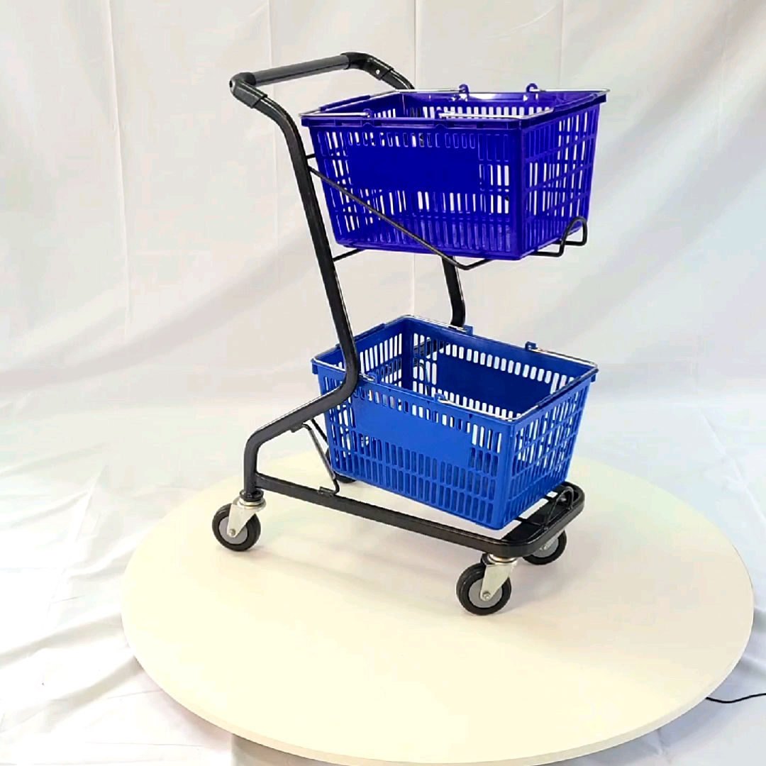 2 Tiers Shopping Trolley Grocery Shopping Carts For Baskets Buy