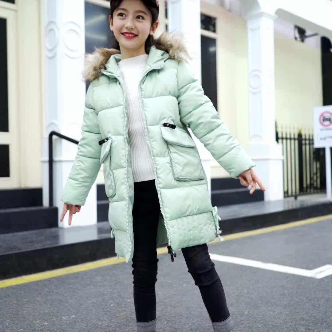 2018 New Product Long Cute Baby Girl Winter Coat &kids Winter Clothes