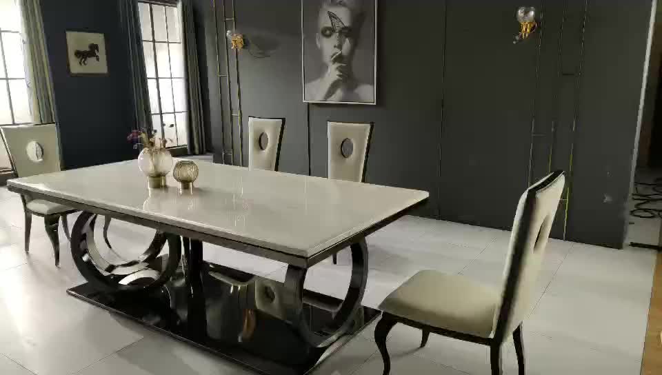Black Chromed Marble Top Dining Table Set Marble Dining Furniture Buy