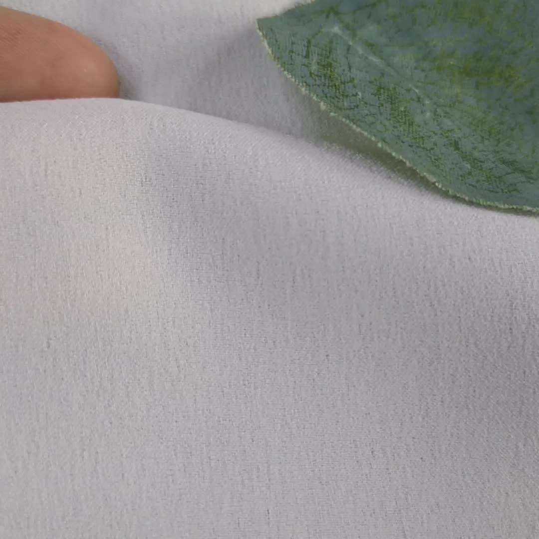 Ecofriendly White 100 Polyester Imitation Silk Satin Like Chiffon 50d