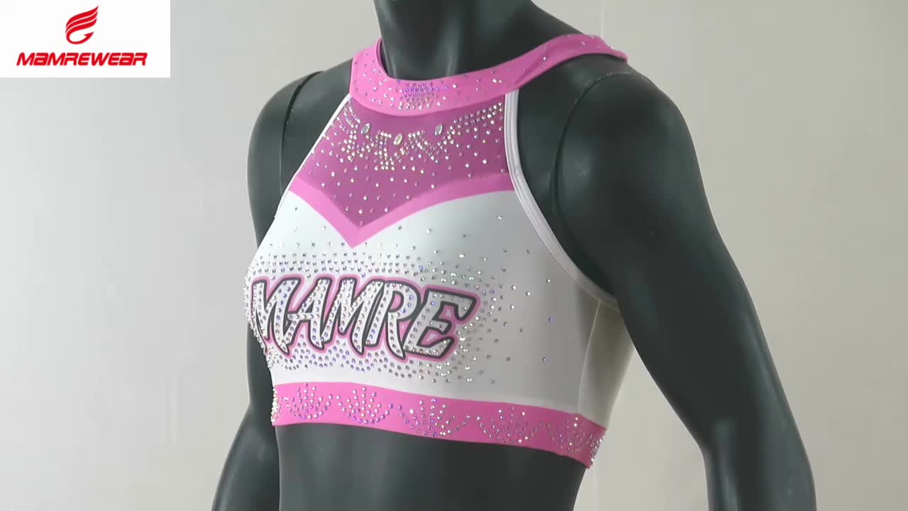 Wholesale Cheerleading Uniform Rhinestones Sublimation,Chinese