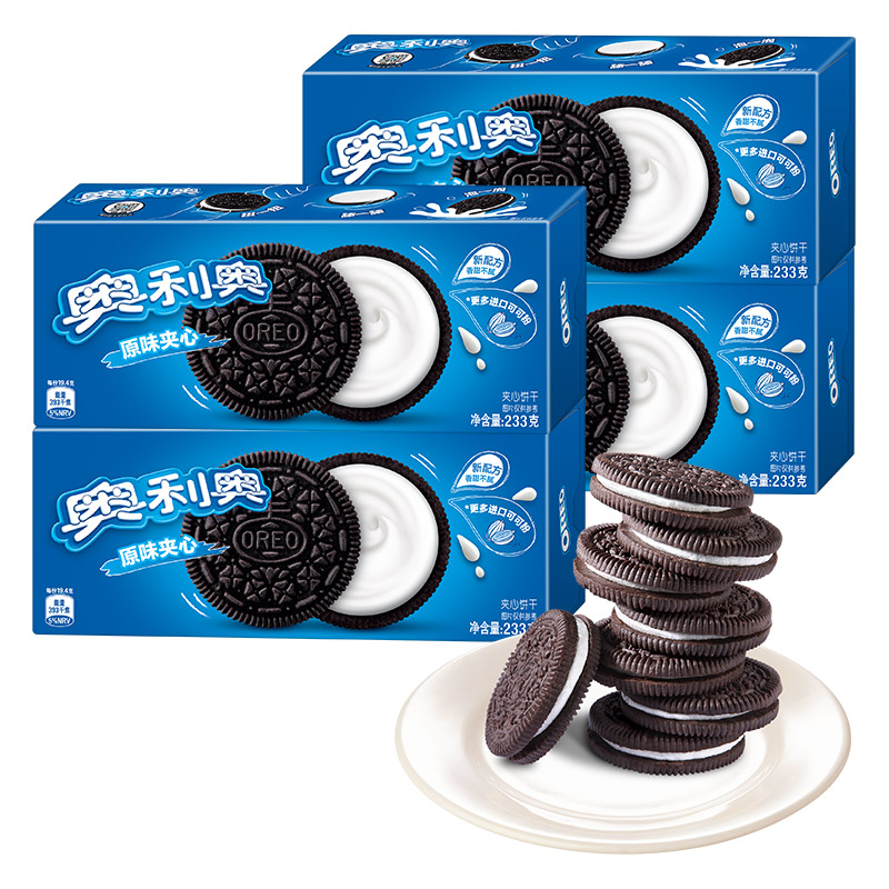 Oreo 奥利奥 夹心饼干巧克力味 233g×4盒 21.9元包邮（返卡后） 值值值-买手聚集的地方