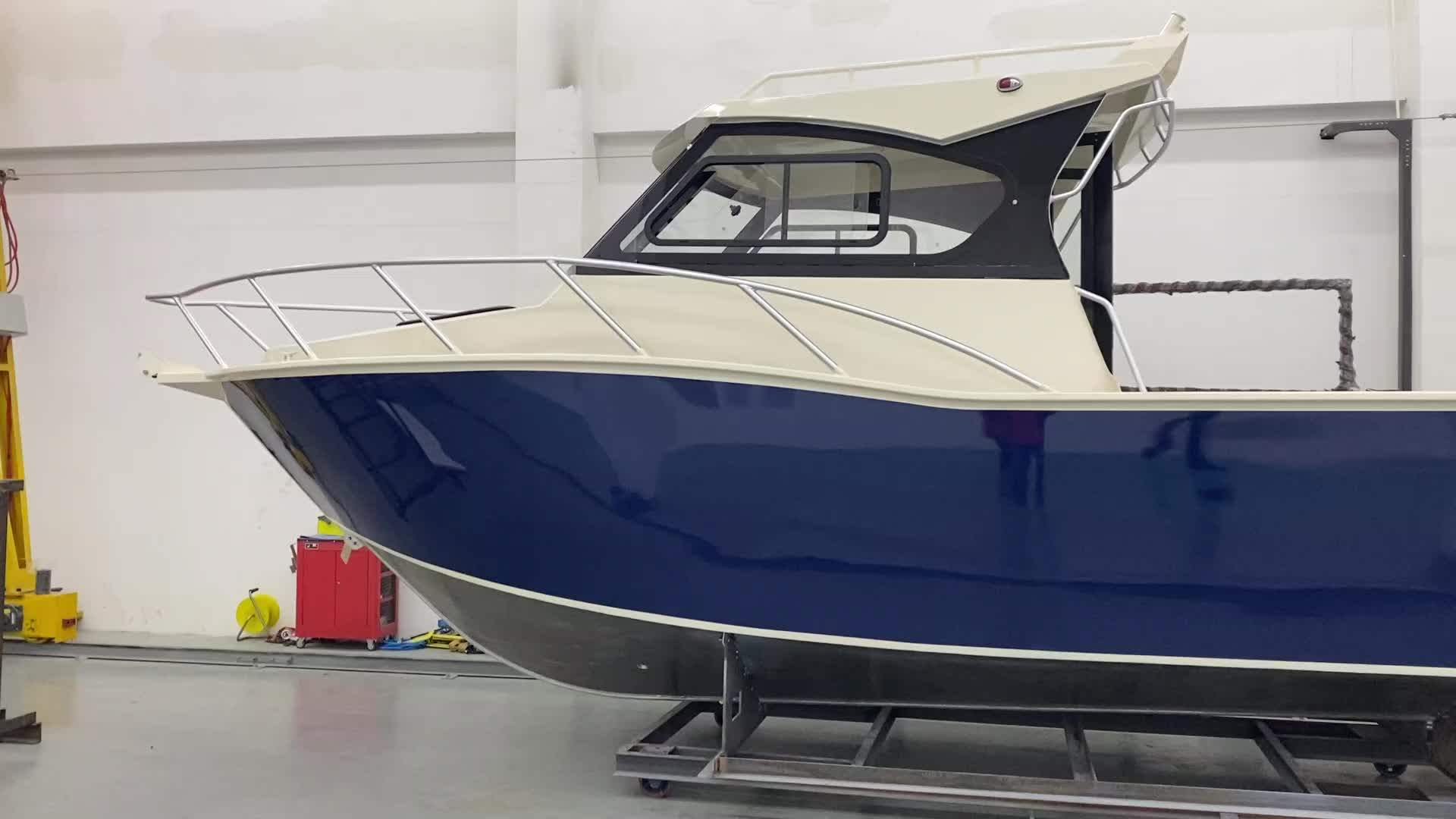 7.55m Latest Design Aluminum Cabin Fishing Boat With Stabilising