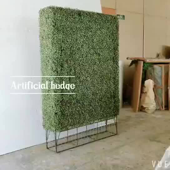 Easily Assemble Plastic Artificial Grass Hedge Fence Boxwood Topiary