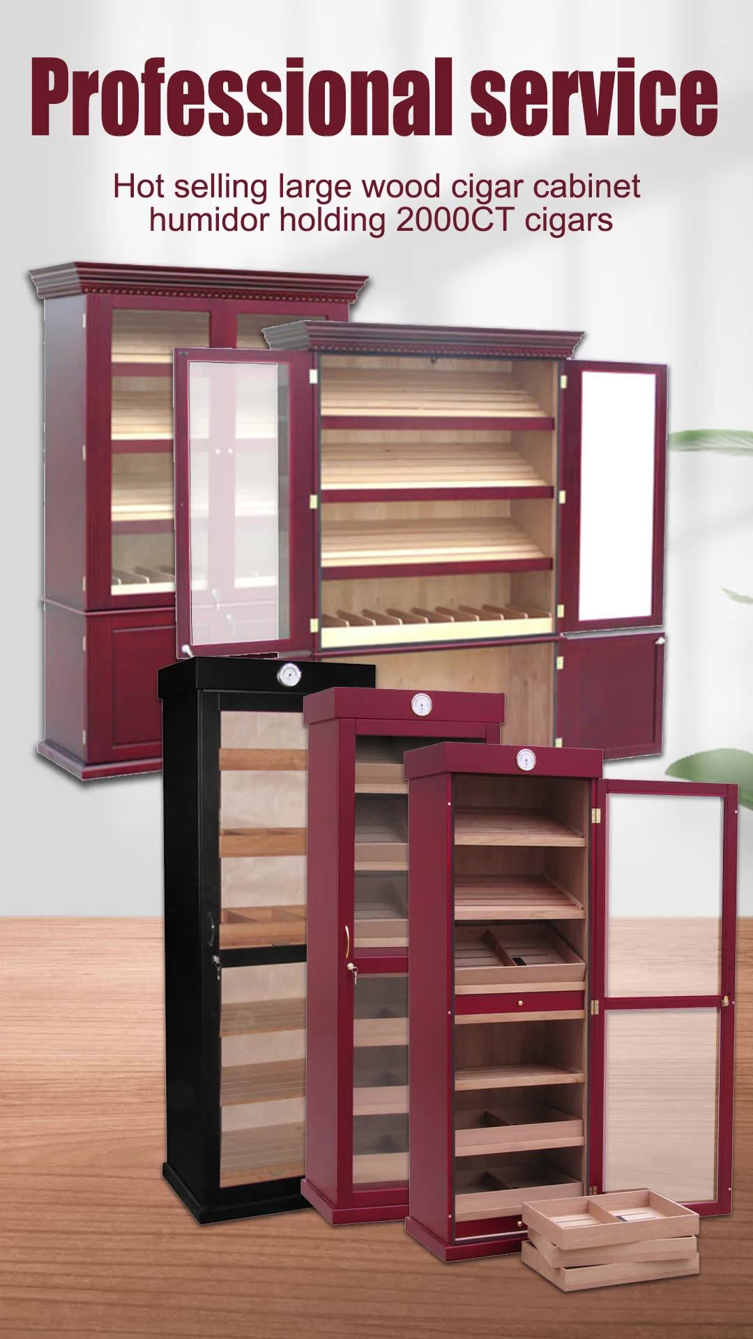 Made In China Custom Double Glassdoor Electrical Led Large Cigar Humidors For Sale Used Humidor