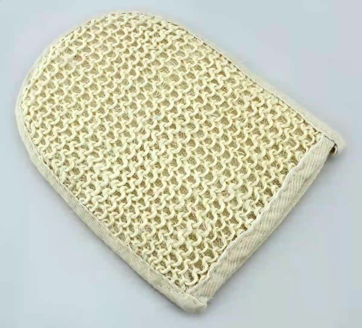 Ecofriendly Natural Exfoliating Sisal Hemp Fiber Loofah Glove Mitt